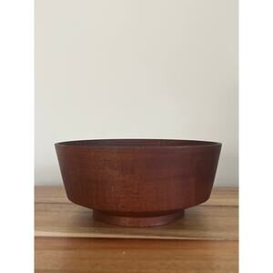Vintage Hand Turned Serving Bowl Squared Curve JL